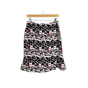VINTAGE Y2K Drama Women’s Silk Geometric Skirt in Black/White/Pink Size 8